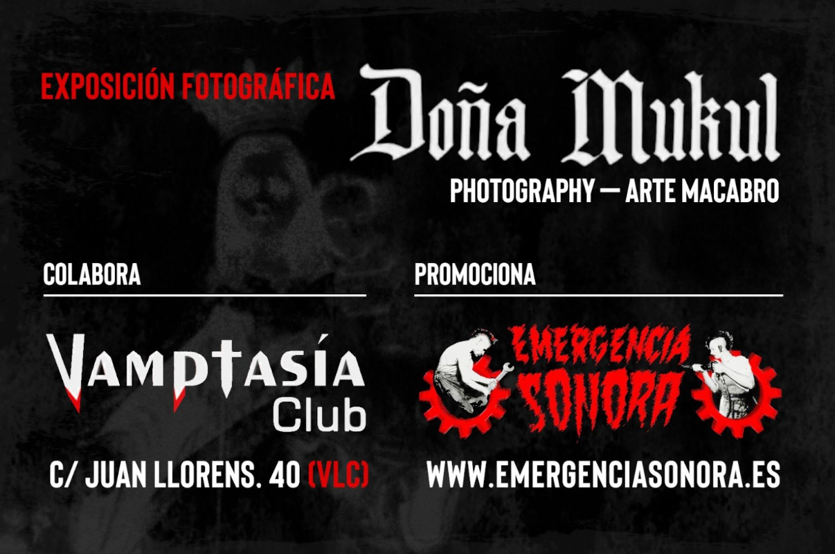 Cartel de la Exposición de Doña Mukul en Vamptasía Club (Valencia)